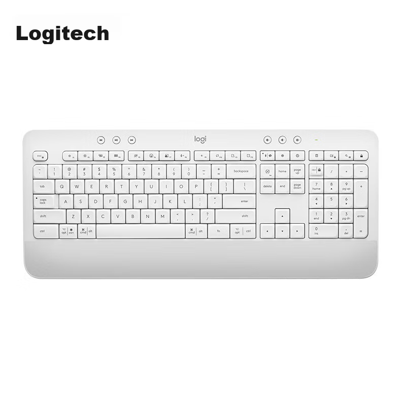 Logitech K650 Enterprise Wireless Bluetooth Keyboard, Office Keyboard, Dual-Mode Keyboard with Palm Rest, Receiver Included, Premium Series, Commercial Version, White [Single Order Discount]