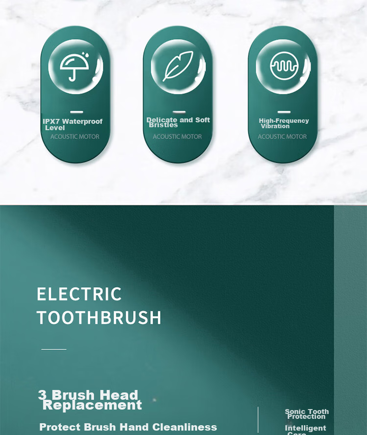 KONKA Electric Toothbrush KTYD-DDYS01A, Three Brush Heads Sonic Toothbrush 3