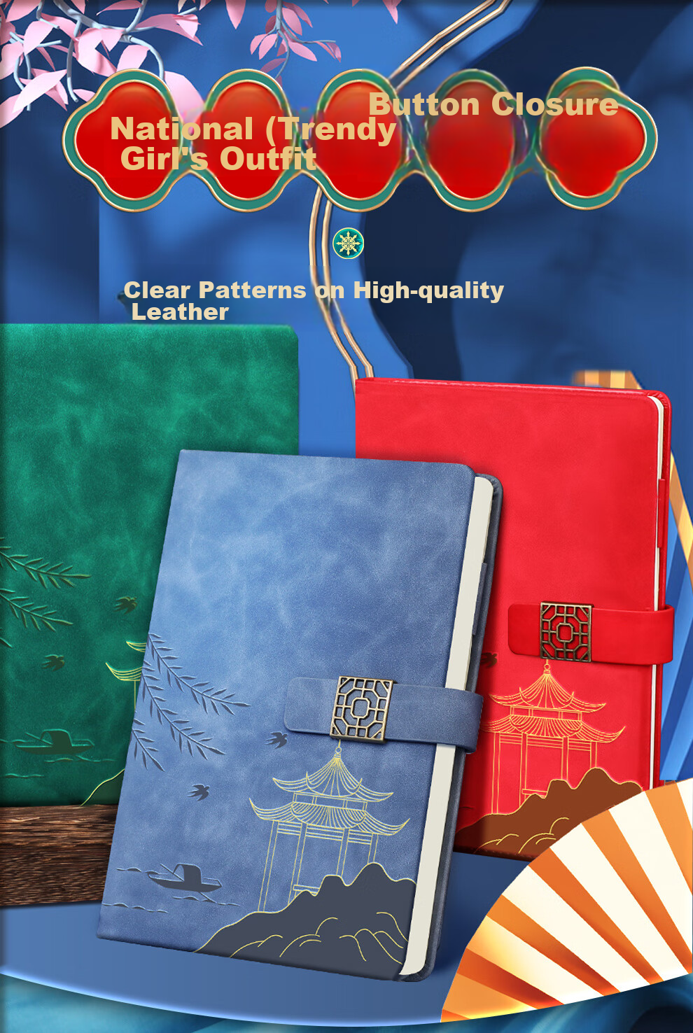 Faramon Chinese-Style Notebook A5, High-Quality Journal, Diary, National Trend Cultural And Creative Gift, Thickened Literary Exquisite Business Office Record Book with Customizable Logo, China Red 1
