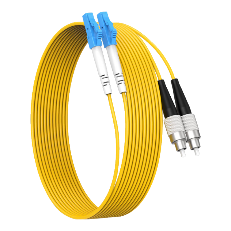 Zhongkeguangdian Single-Mode Fiber Optic Patch Cable, LC-FC Single-Mode Dual-Core, 5 Meters, Duplex Optical Cable Pigtail, UPC Telecom Grade, 9/125μm Fiber Optic Cable, ZK-LC