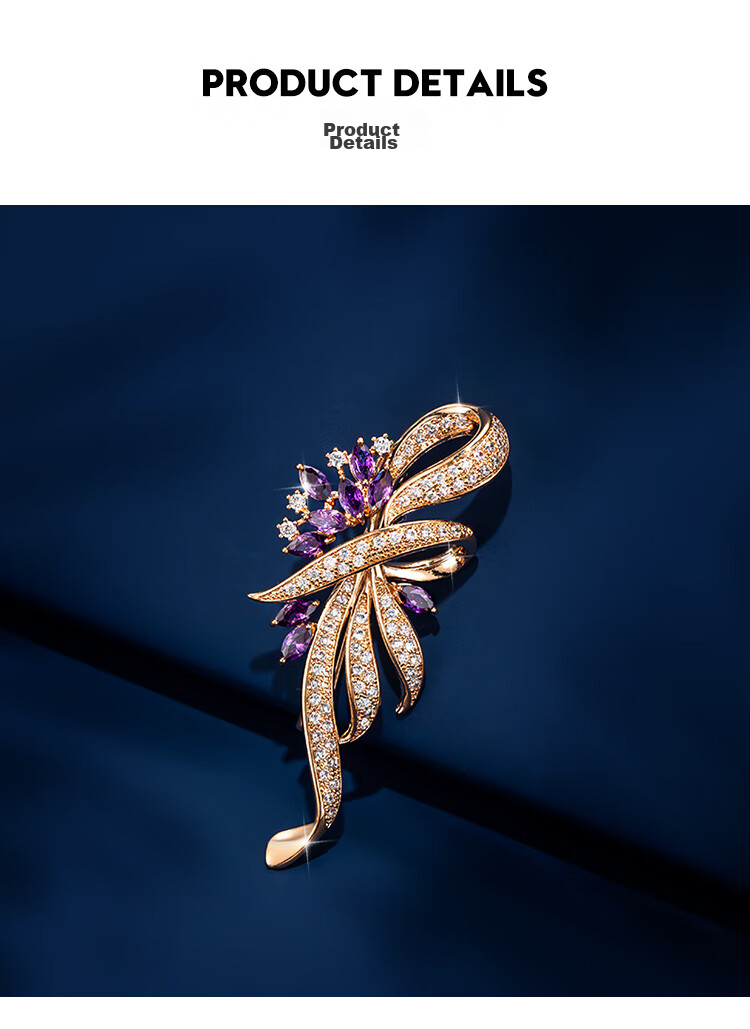 Qlady Floral Brooch, High-End Women's Light Luxury Suit Anti-Exposure Pin, Scarf Buckle Accessory, Mid-Autumn Festival Birthday Gift 3