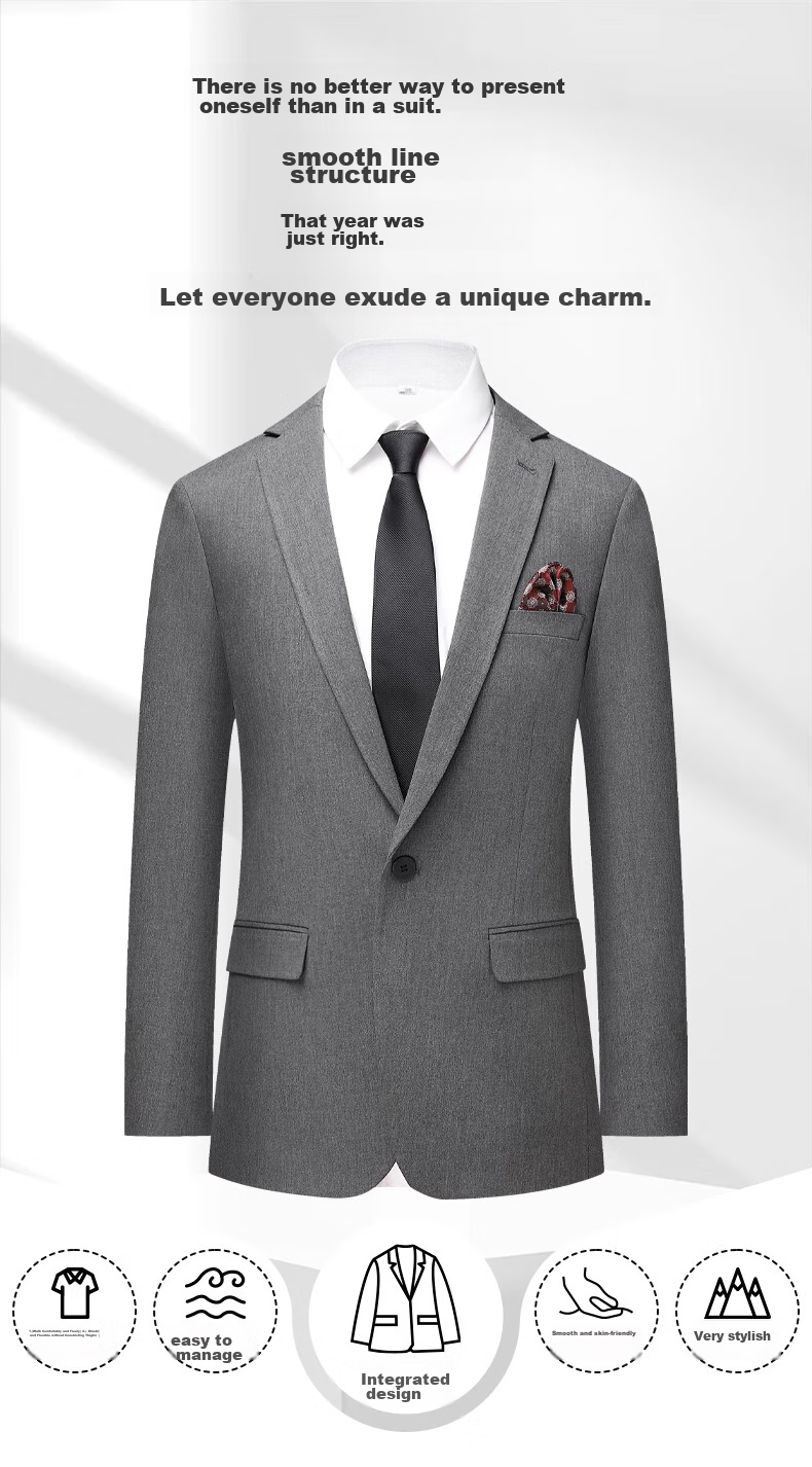 FIRS Men's Suit Set, Slim Fit Professional Formal Wear, Business Attire for Groomsmen And Groom, Wedding Attire for Me 2