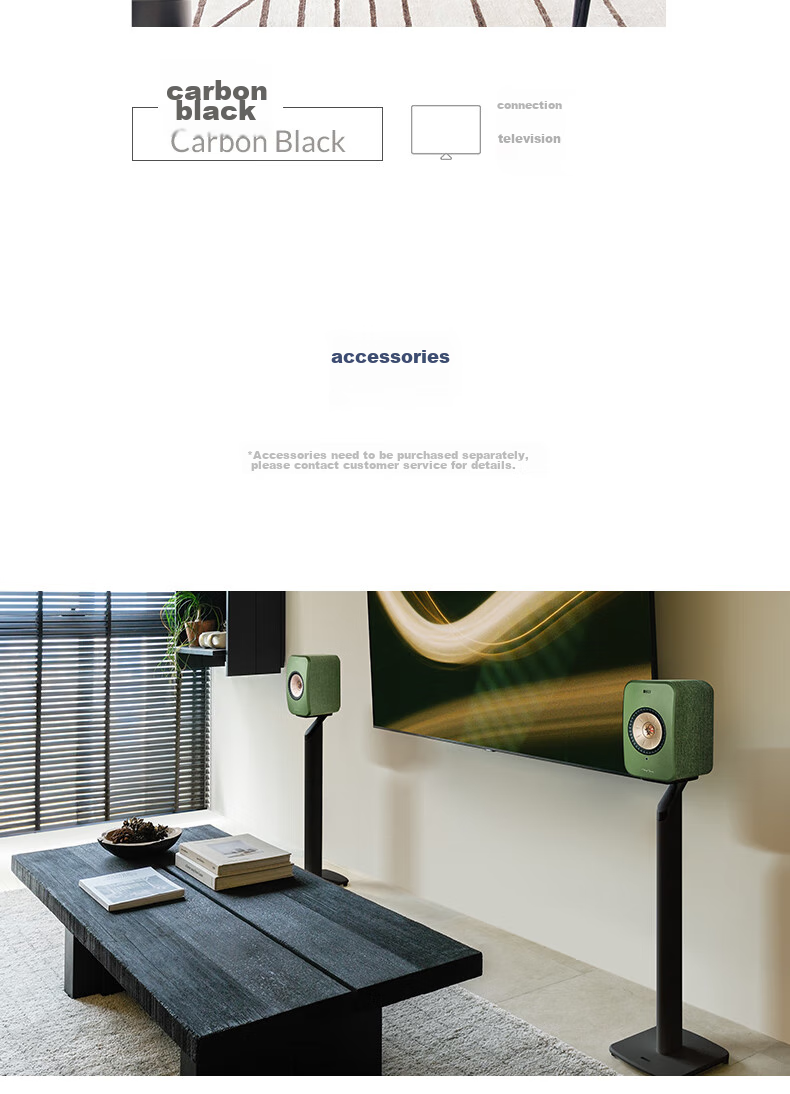 KEF LSX II Desktop Computer Speakers, Wireless HiFi 2.0 Stereo Bluetooth Active Speakers, High-Fidelity Living Room TV Sound System, Gift Subsidy, Carbon Black Color 25