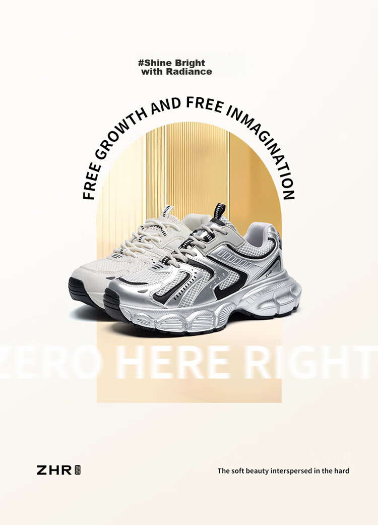 ZHR Spring And Autumn Dad Shoes for Women, Versatile Thick-Soled Casual Shoes, Breathable Mesh Sports Shoes for Women, BV63, Dark Gray, Size 35 2