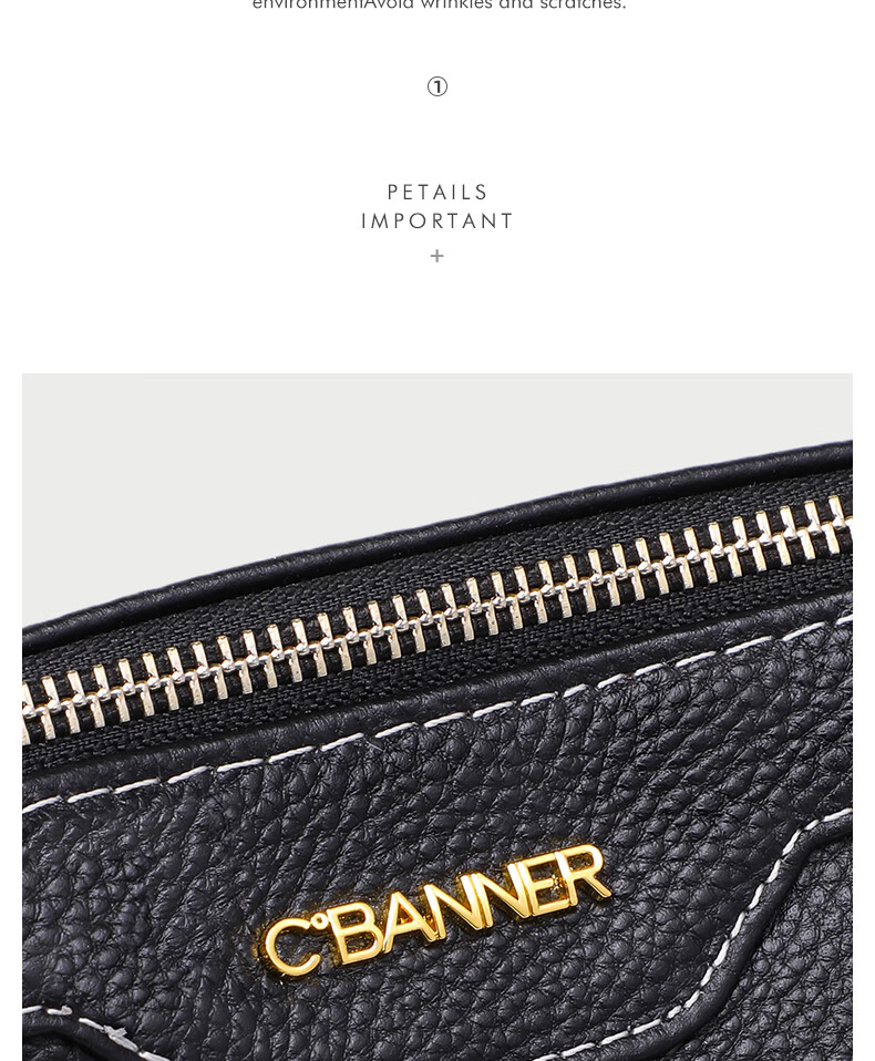 C.BANNER Top-Grain Leather Handbag, Women's Crossbody Bag, Middle-Aged Mom Underarm Bag, Brand Birthday Gift for Girlfriend on May 20 4