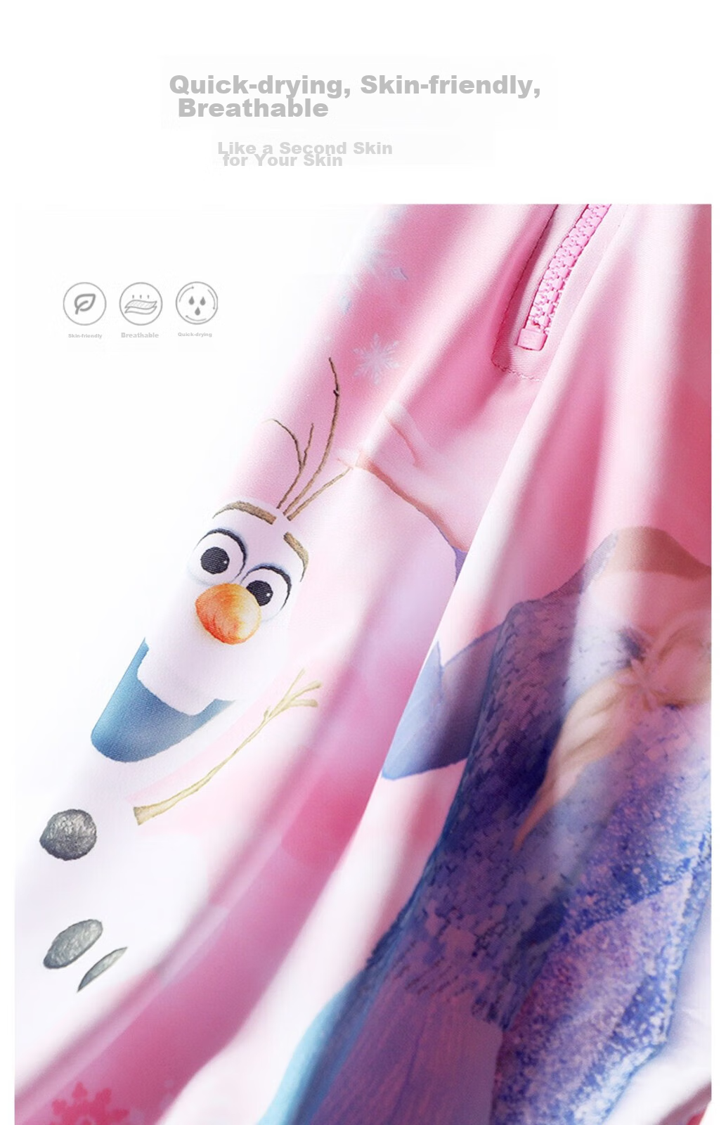 Dishini Frozen Elsa Princess Children's Swimsuit One-Piece Girls' Swimwear, Stylish Girls' Swimsuit, Baby Swimwear 2