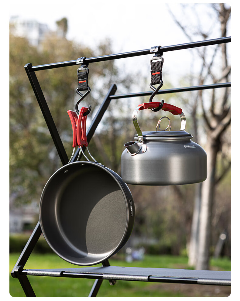 E-Rover Outdoor Camping Cookware Set, Including Kettle, Frying Pan, Pot Cover, And Complete Camping Equipment, Qianzi Cookware 8