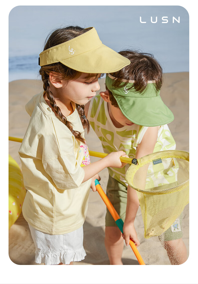 LUSN Kids Sun Protection Hat Baby Boys Girls Sunshade Cap Infant Sun Hat Baby Open-Top Duckbill Cap 13