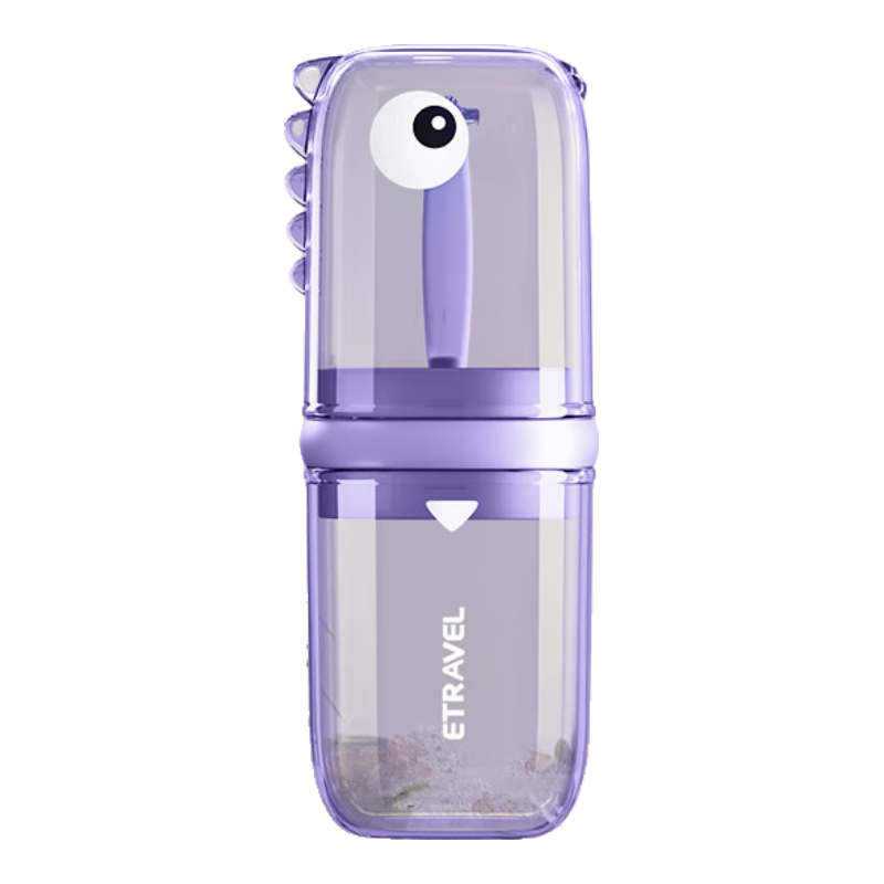 Etravel Portable Children's Mouthwash Cup, Travel Toothbrush Cup, Toothbrush Cup Set, Empty Cup for Baby Washing, Grape Purple