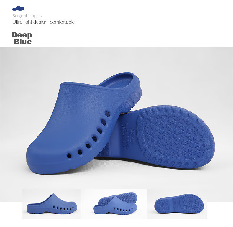BAIGE Operating Room Slippers, Lightweight Non-Slip Surgical Work Shoes, Clean Room Workshop Closed-Toe Protective Footwear, Surgical Shoes [Dark Blue], 39/40 CW251057 7