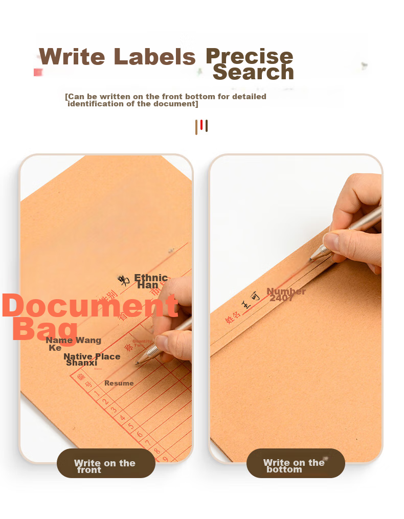 Taidang 25 File Folders, 6cm Kraft Paper, Thickened 250g Document Folders, A4 Size, for Bids And Contracts, File Storage Pouches, Receipt Organizer Bags, TA02109-25 10