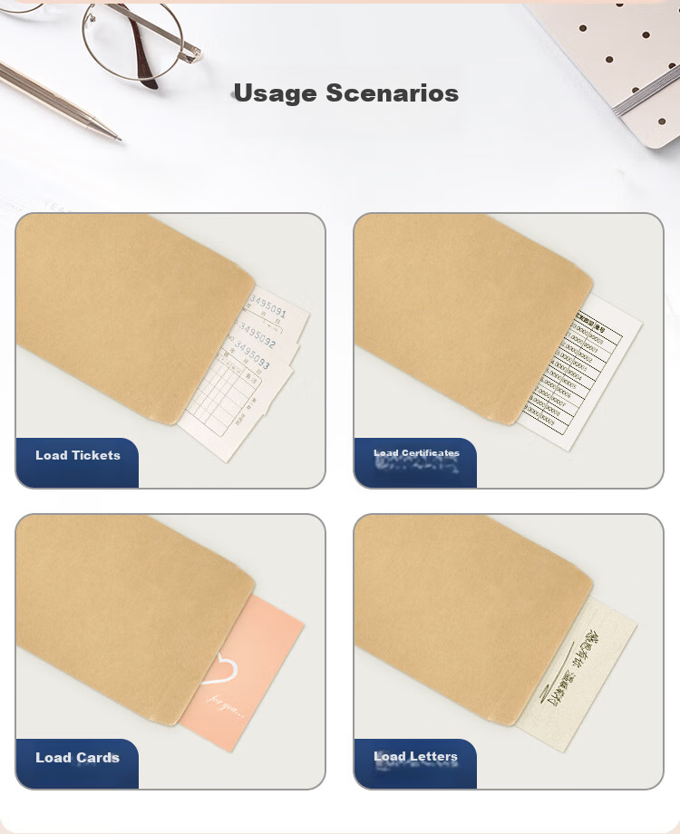 SIMAA No-Text Kraft Paper Envelopes, C4 File Folders, 100 Sheets of Letter Paper, 324*229mm Document Sleeves, Invoice And Payroll Envelopes, 25078 6