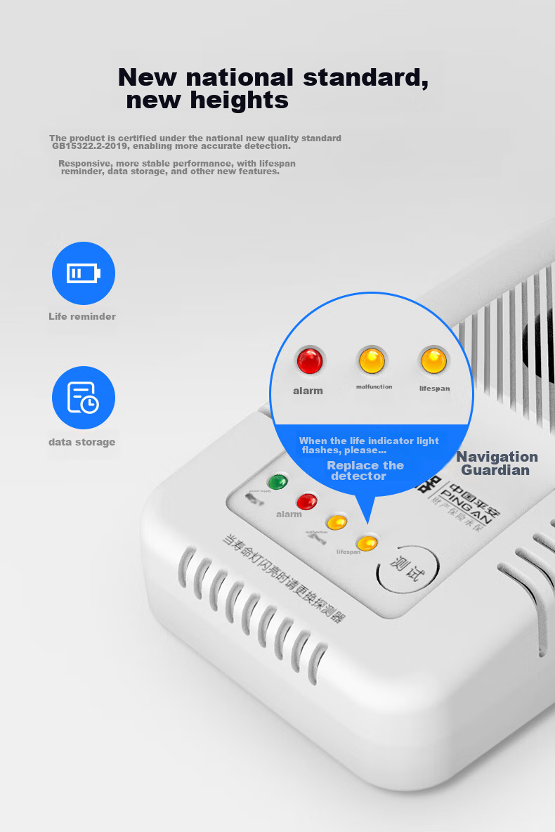PGST Gas Alarm, Natural Gas Detector, Coal Gas Leak Alarm, Household Kitchen Natural Gas Detector, R03 4