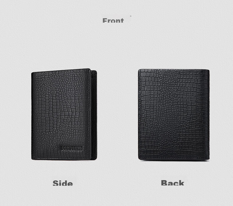 BOSTANTEN Men's Wallet, Short Style, Top-Layer Cowhide Leather, Student Foldable Multi-Card Holder, Korean-Style Clutch Wallet 11