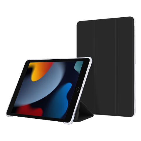 ALittleFlower IPad Case Compatible with Apple IPad 9/8/7, Protective Cover for 2021/2020/2019 10.2-Inch IPad, Tri-Fold Stand, Ultra-Thin Full Protection, Shockproof, Graphite Black