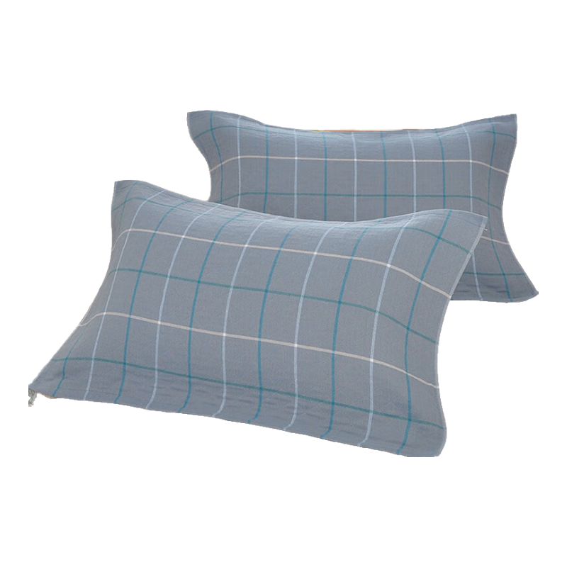 KING SHORE Pure Cotton Class A Extra Large Pillowcase, Absorbent And Sweat-Absorbing Gauze, Skin-Friendly Breathable Pillow Cover, Blue, 2 Pieces, 78*50cm
