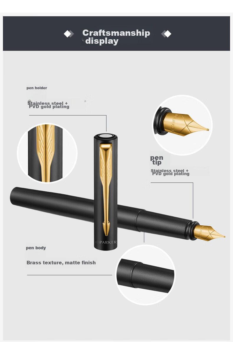 PARKER Fountain Pen, Signature Pen, Office Use, Personal Gift, Customized Set, Weiya Xl Zilang Blue Ink Pen + Mini Ink Gift Box, Mid-Autumn Festival Gift for Friends, Baitiao Discount 4