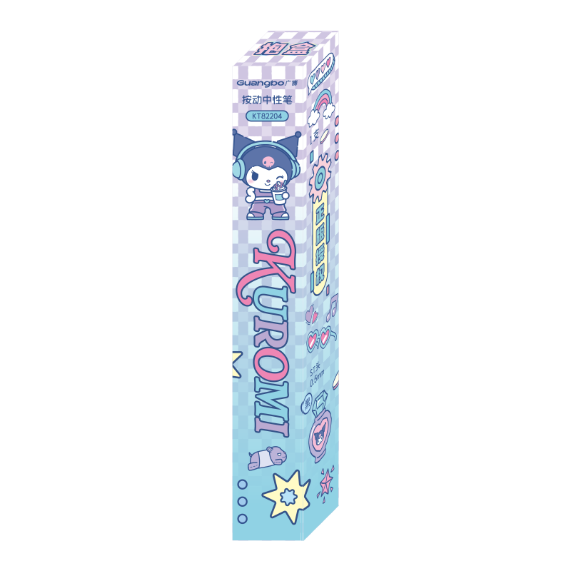 GuangBo & Sanrio Push-Button Blind Box Gel Pen, Black 0.5mm Smooth ST Tip Exam Pen Writing Pen Signature Pen 1 Piece, Stationery Gift KT82204