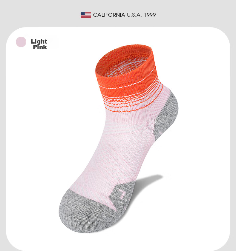 TFO Competition-Grade Outdoor Socks, Comfortable Breathable Mid-Calf Hiking Socks for Sports And Trekking, 2202402 Women's Light Pink 12