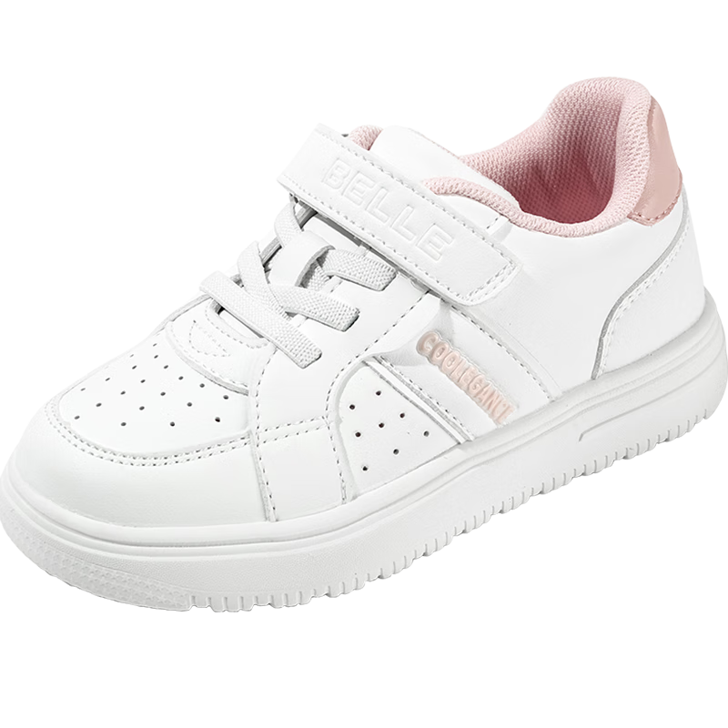 Belle Children's Shoes [Exclusive Style], Kids' Sneakers, White Shoes, Breathable School Shoes for Boys And Girls, Sports Shoes for Spring And Autumn, Pink, Size 29