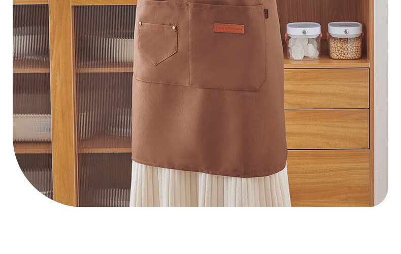Ecoco Waterproof Apron, Kitchen Work Uniform, Home Use Oil-Proof And Dirt-Resistant Cooking Full Apron, Catering Apron E2302 20