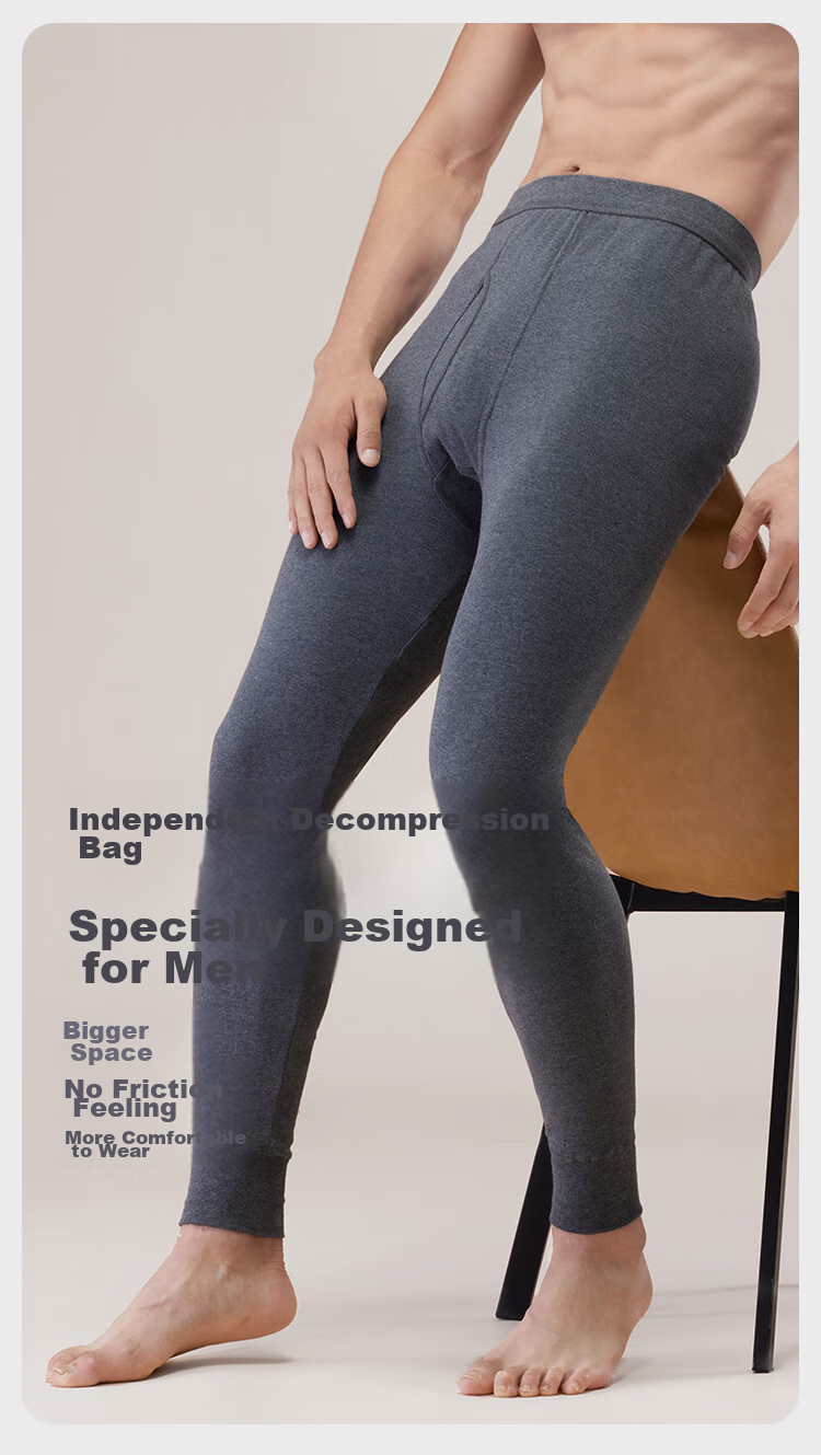 HLA Men's Autumn Long Johns, Pure Cotton 100%, 210g 10A Antibacterial And Anti-Mite Cotton Thermal Underwear, Warm Pants, Single Pants 5