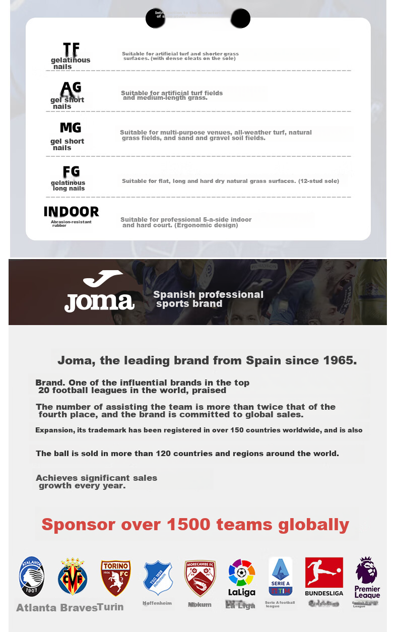 JOMA Soccer Shoes for Men, Women, Adults, Teenagers And Students, Competition MG Studs Non-Slip Football Training Shoes, Light Blue, Size 44 20