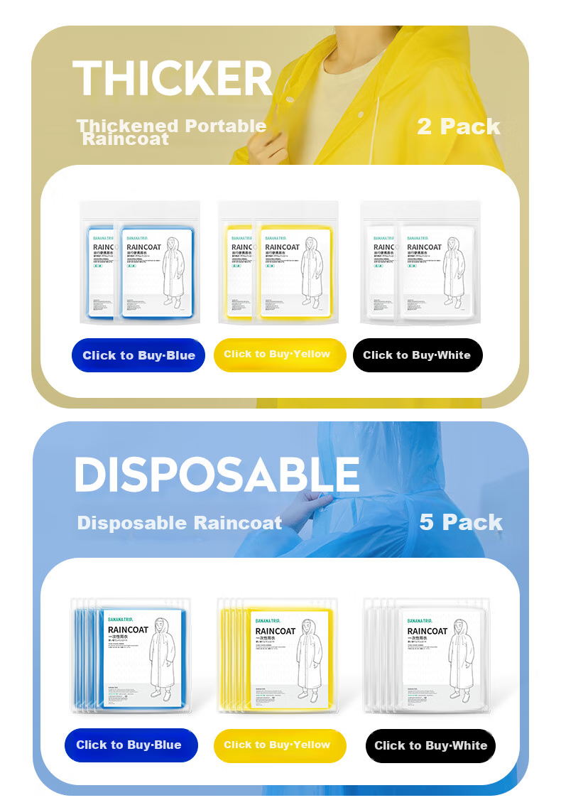 BANANA TRIP Disposable Rain Shoe Covers, Thickened Universal Long Plastic Overshoes for Men And Women, 20-Pack, Transparent Adult Size 11
