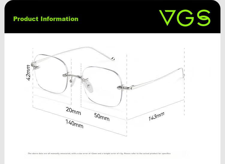 VEGOOS Anti-Blue Light Anti-Radiation Glasses Frameless for Men And Women, Computer Phone Eye Protection Glasses, Non-Prescription Eyeglass Frames 56003 6