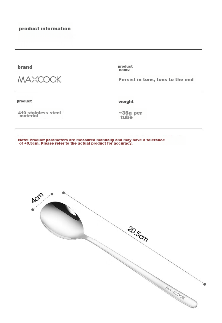 MAXCOOK Stainless Steel Soup Ladle And Spoon Set, Extra Large Thick Round Serving Spoons for Rice And Soup, 5-Piece Set MCGC0477 8