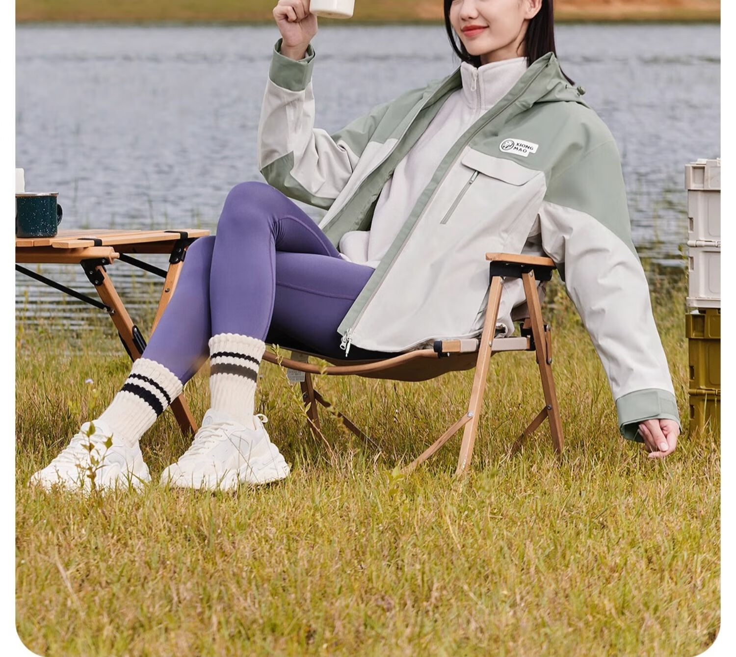 CAMEL [Yang Ying's Style] Panda Windbreaker Jacket for Men And Women, Autumn And Winter Three-In Warm Mountaineering Coat A13CA31147 13