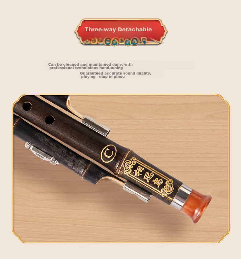 Xiangsiniao Hulusi Instrument, Three-Tone C Key, White Copper Purple Bamboo Plum Blossom Buckle Hulusi for Beginners, XS2037 8