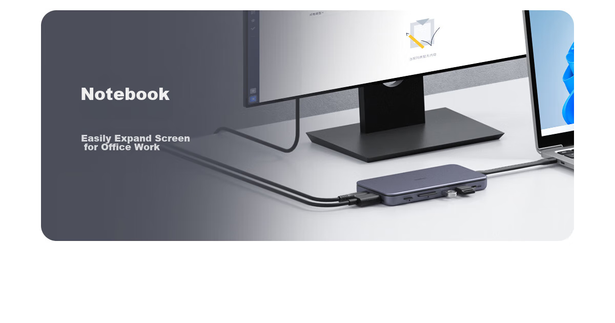 Hagibis Hard Drive Enclosure Expansion Dock, Type-C Expansion Port, USB Multi-Interface Adapter, HDMI Converter, Thunderbolt 4 Compatible, Suitable for Apple Computers, Mac Laptops, M.2 Expansio 31
