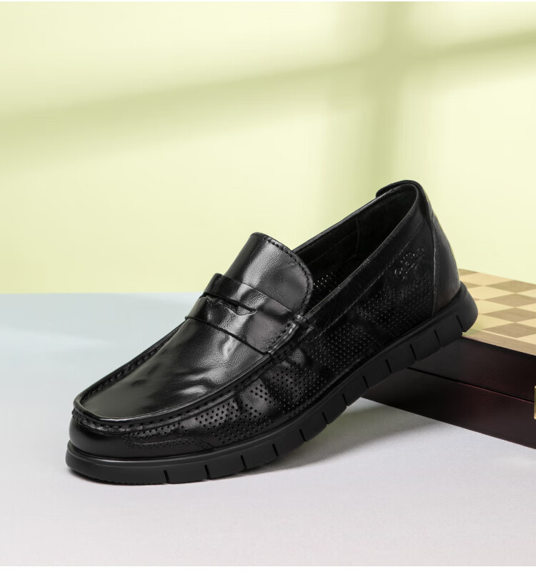 Goldlion Men's Business Casual Perforated Breathable Comfortable Durable Loafers G508320205 Black Size 39 15