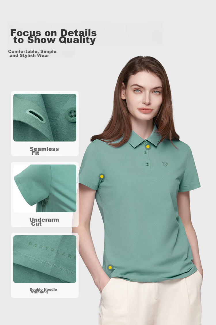 NORTHLAND Women's Sun Protection Polo Shirt with Collar, Outdoor Breathable Quick-Dry Comfortable Cool-Feeling Solid Color Versatile POLO Shirt for Wome 7