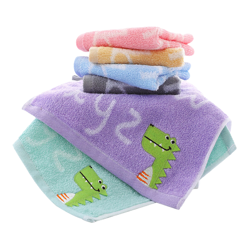 KING SHORE Class A Children's Towels, Pure Cotton Small Towels, Face Washing Hand Towels, Hanging Baby Towels, Square Towels, Face Wipes, Pack of 6
