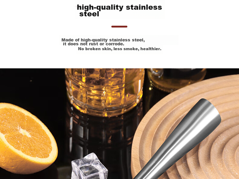 BJ Stainless Steel Ice Crusher Hammer, Ice Breaker, Juicer Stick, Shaker Cup Muddler, Lemon Tea Tool, Ice Crusher Hammer, 26cm Long Versio 4