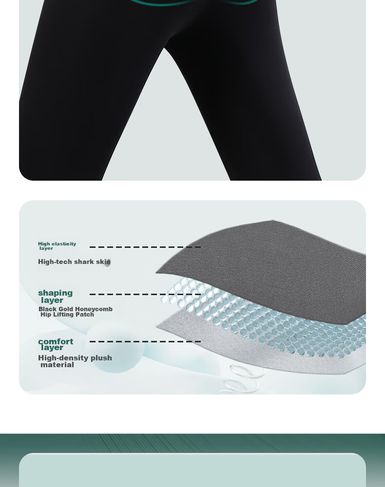 HR Shark Leggings for Women, High-Waisted Slimming Tummy Control Butt-Lifting Shaping Pants, Obsidian Black, Size L 9