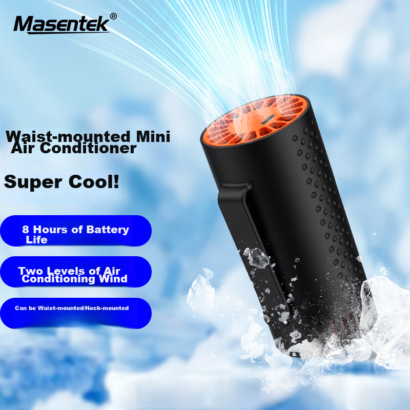 Masentek X1 Waist-Mounted Electric Fan, Portable Neck Strap Rechargeable Mini Air Conditioner, Cooling Device for Construction Sites, Outdoor Work, Welders, Long Battery Life with Strong Airflow
