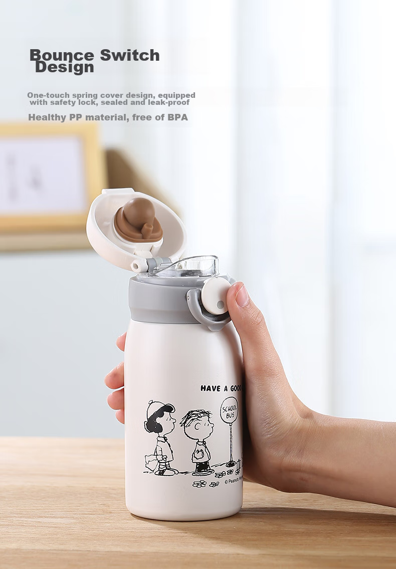 SNOOPY Insulated Mug, Small Capacity, 316 Stainless Steel, Mini Straw Pocket Cup, Compact Portable Water Bottle for Students, Men And Wome 11