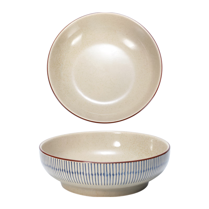 MAXCOOK Ceramic Bowl, Japanese-Style Bowl, Large Bowl for Sauerkraut Fish, Soup Bowl, Boiled Fish Bowl, Blood-Curdling Soup Bowl, 9 Inches, MCTC0124