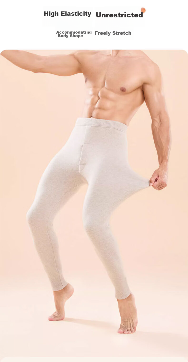 LangSha Men's Wool Pants [2026 Autumn New Arrival], Fleece-Lined Thick Inner Wear, German Cashmere Pants, Base Layer Warm Pants, Cotton Pants 14