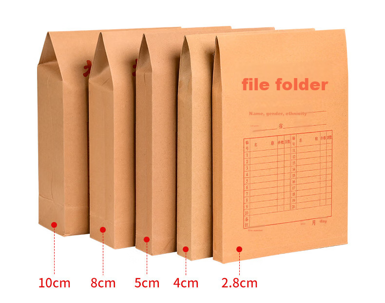 Taidang 25 File Folders, 6cm Kraft Paper, Thickened 250g Document Folders, A4 Size, for Bids And Contracts, File Storage Pouches, Receipt Organizer Bags, TA02109-25 7