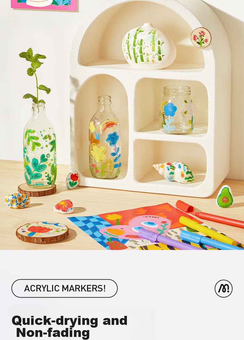 MiDeer Acrylic Marker Graffiti Handbag Storage Bag, Children's Water-Based Paint Set, 36 Colors + DIY Crossbody Graffiti Bag 13