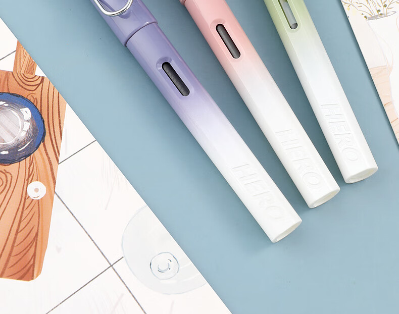 HERO Fountain Pen 1359 Nezha Series Fine Nib Thermosensitive Erasable Student Pen for Boys and Girls Beginner Handwriting Practice Grade 3 Posture Correction Ink Pen EF Nib Blue 4