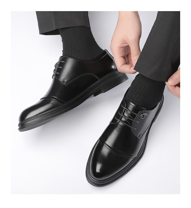 CARTELO Men's Leather Shoes Business 2026 New Formal Genuine Leather Casual Height Increasing Wedding Oxford Shoes Breathable Soft Sole British Style 9