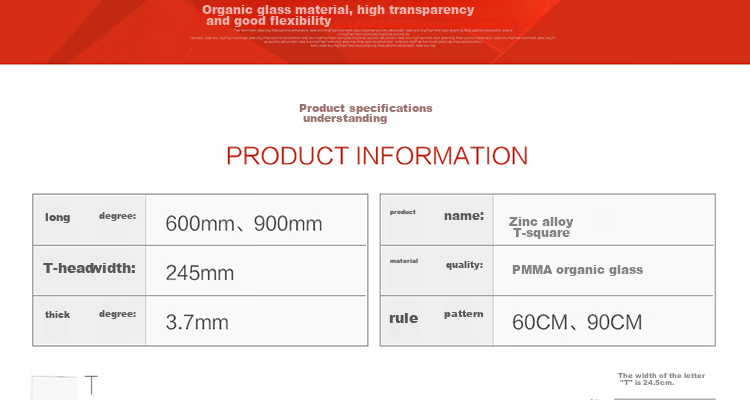 [Lowest Price Online] DiLe T-Square Ruler 90cm Drawing Ruler Engineering T-Shaped Ruler Cutting And Measuring Drawing Tool 2661 4