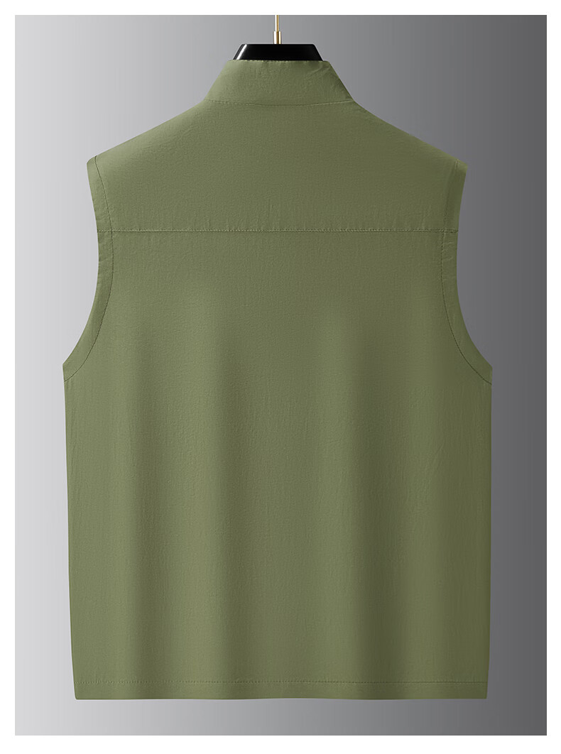 JEEP SPIRIT Men's Spring and Autumn Casual Sleeveless Vest Khaki L 35