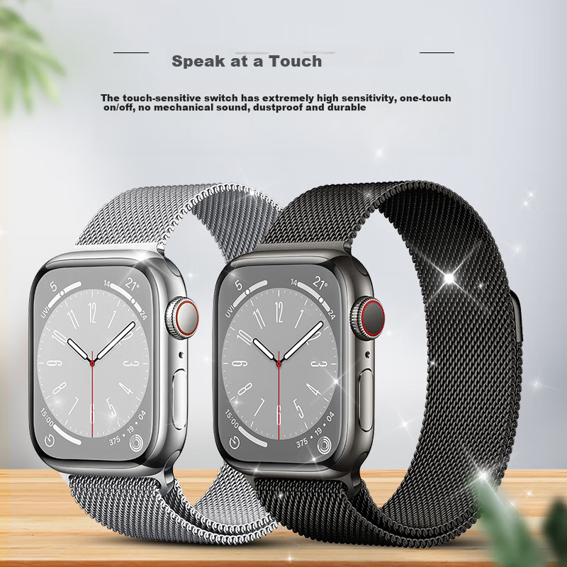 Ремешок Milanese для Apple Watch Ultra2/S10/S9/8/7 44/45/49MM, стальной, с магнитной застежкой, цвет "Звездный свет"