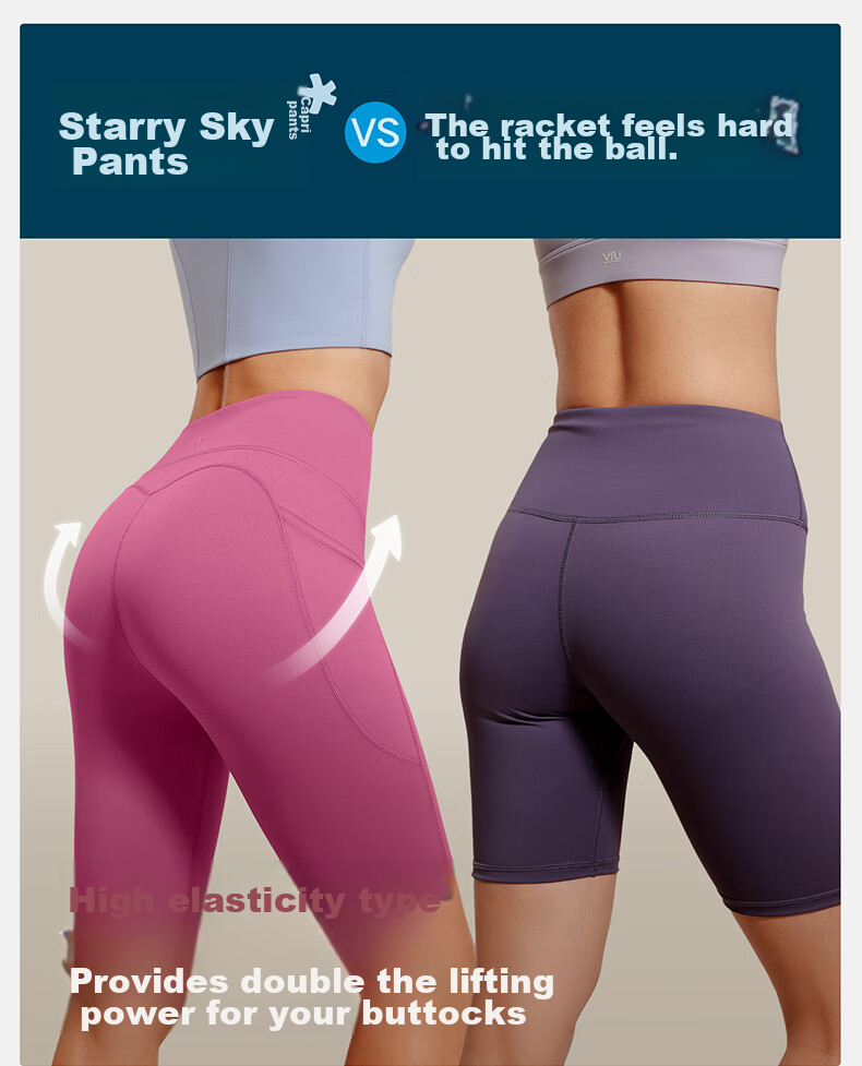 VFU Xingqing 5-Minute Yoga Pants Outdoor Sports Cycling Pants High Waist Butt-Lifting Tight Shorts Ash Gray Blue S 7